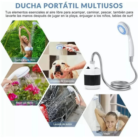🚿 Ducha Portátil Recargable – ¡Baños cómodos donde sea que estés!